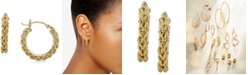 Macy's Heart Rope Chain Hoop 20mm Earrings in 14k Gold